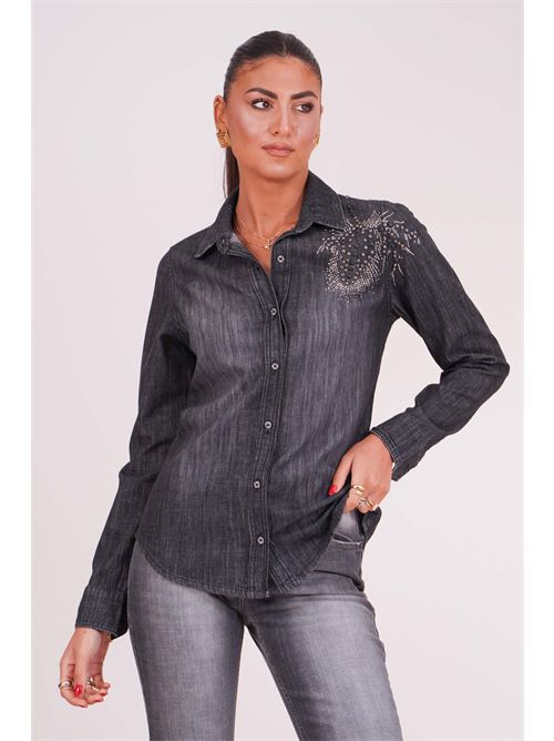 Camicia in denim con applicazioni Gold Digger Denim | A27N002CDENIM NERO